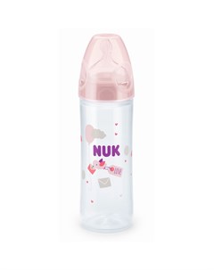 First Choice Бутылочка 250 мл соска силиконовая 6 мес для заменителей грудного молока розовая Nuk