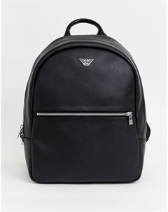 Черный рюкзак с металлическим логотипом Emporio armani