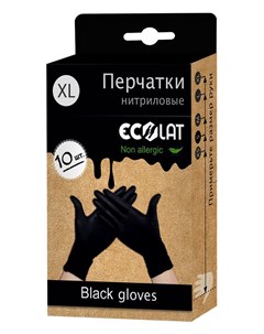 Перчатки нитриловые черные размер XL EcoLat 10 шт Ecolat