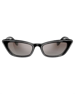 Солнцезащитные очки в декорированной оправе кошачий глаз Miu miu eyewear