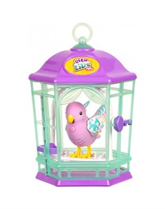 Интерактивная игрушка Птичка с клеткой со светящимися крылышками Радужный Свет Little live pets