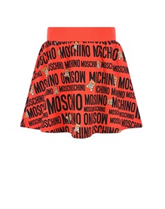 Красная трикотажная юбка с логотипом детская Moschino