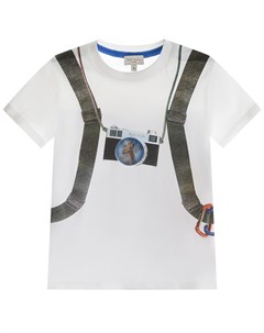 Белая футболка с принтом фотоаппарат Paul smith