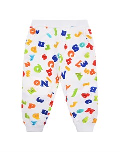 Белые спортивные брюки с принтом Цифры и буквы детские Moschino