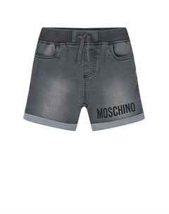 Серые трикотажные шорты с логотипом Moschino