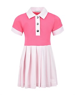 Розовое платье с юбкой пудрового цвета Moncler
