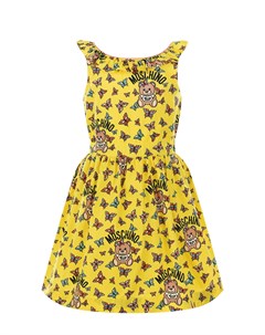 Желтое платье без рукавов детское Moschino
