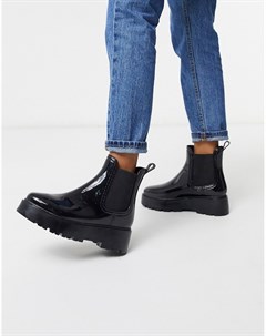 Черные непромокаемые ботинки челси Asos design