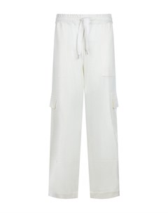 Белые брюки с карманами карго 5preview