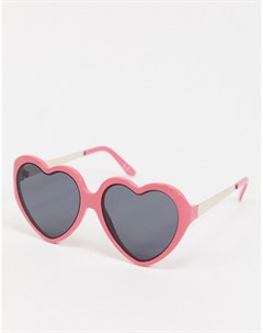 Ярко розовые солнцезащитные очки в форме сердечек Asos design