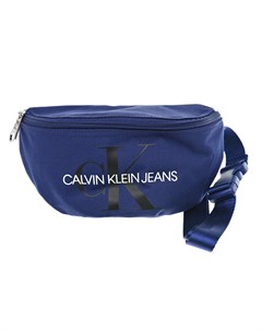 Синяя сумка пояс с логотипом Calvin klein