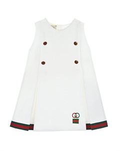 Белое платье с отделкой GG Web Gucci