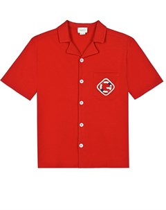 Красная рубашка поло с нашивкой G детская Gucci