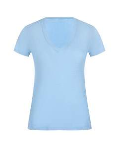 Голубая льняная футболка 120% lino