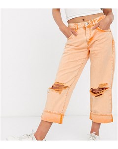 Оранжевые джинсы с рваной отделкой ASOS DESIGN Petite Asos petite