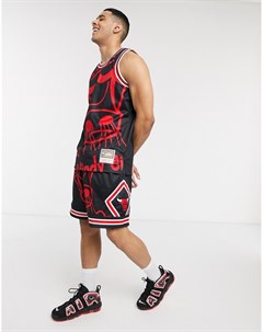 Черные шорты NBA Big Face Chicago Bulls Mitchell and ness