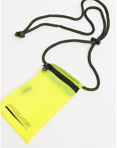 Неоново желтая прозрачная сумка на шею Jack & jones