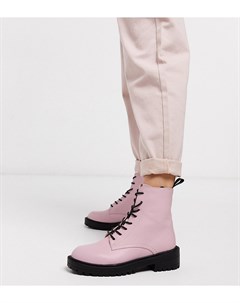 Эксклюзивные розовые ботинки на плоской подошве со шнуровкой Raid
