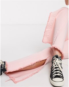 Розовые расклешенные джинсы Glamorous