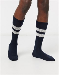 Темно синие спортивные носки из органического хлопка Selected homme