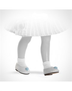 Туфли белые с голубым цветком для кукол 32 см Paola reina
