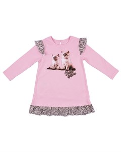 Платье для девочек розового цвета котята Апрель