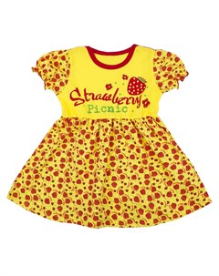 Платье для малышек желтого цвета клубнички Апрель