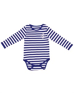 Боди для малышей в бело синюю полоску с длинным рукавом Юнга Апрель