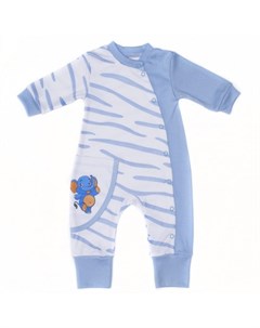 Комбинезон с манжетами голубого цвета для малышей Сафари Babyglory