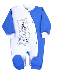 Комбинезон бело синий для малышей спортивный мишка Котмаркот