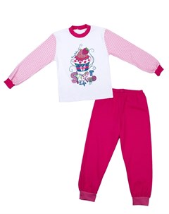 Пижама для девочек с длинным рукавом малинового цвета пирожное Апрель
