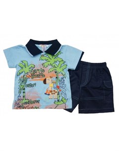 Комплект голубого цвета на мальчика пальмы шорты и футболка Friends