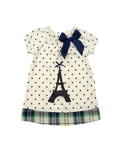 Платье туника молочного цвета для девочек эйфелева башня Mini maxi