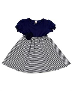 Платье летнее синее в мелкую полоску с розочкой Mini maxi