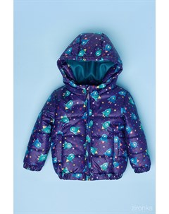 Куртка демисезонная для мальчиков темно фиолетового цвета космос Зиронька