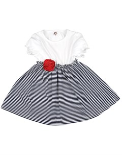 Платье летнее белое в мелкую полоску с розочкой Mini maxi