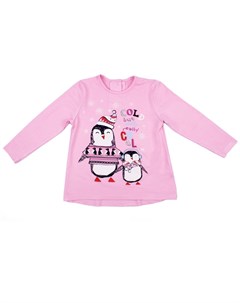 Блуза для девочек розовая веселые пингвины Апрель