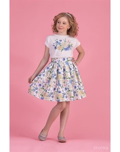 Комплект для девочек с голубыми цветами блуза и юбка New Look Зиронька