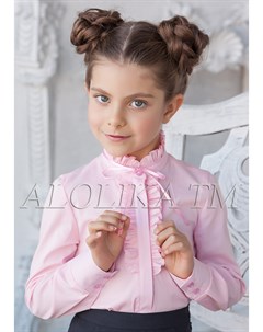 Блузка розового цвета с воротником стойкой Кайли Alolika