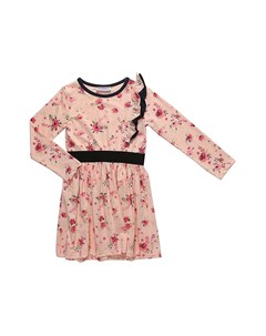 Платье для девочек с длинным рукавом цвета пудры В саду Sweet berry