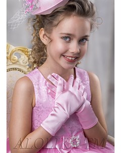 Перчатки розовые на девочку Лайкра Alolika