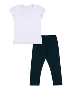 Комплект для девочек синего цвета для физкультуры бриджи футболка Апрель