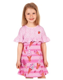Платье розовое с коротким рукавом Ванильное мороженое Апрель