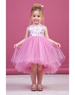 Платье нарядное розовое для девочек с блестками Ева Зиронька