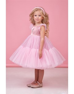 Платье нарядное нежно розового цвета для девочек с многослойной юбкой Одуванчик Зиронька