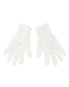Перчатки для девочки белого цвета Валентинка Mialt