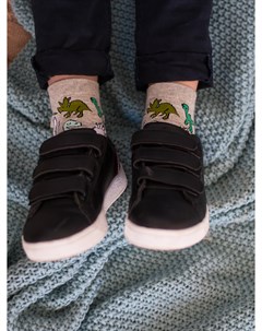 Носки модные для мальчиков серого цвета Динозаврики Lb