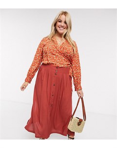 Юбка миди с пуговицами ASOS DESIGN Curve Asos curve