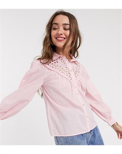 Светло розовая рубашка с вышивкой New look petite
