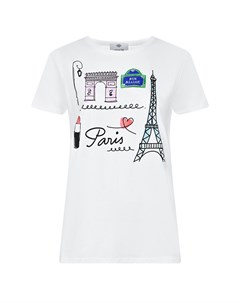 Белая футболка с принтом Paris Allude